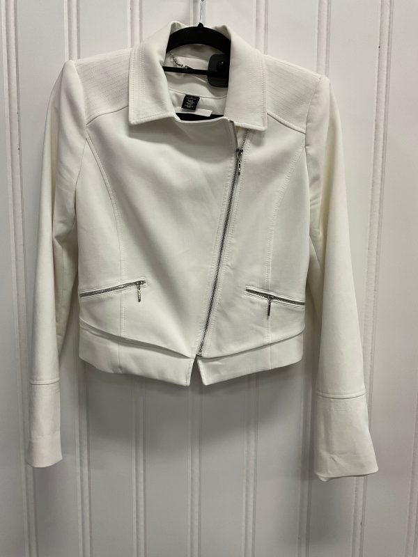 Jacket Moto By White House Black Market In White, Size: 4 Fashion