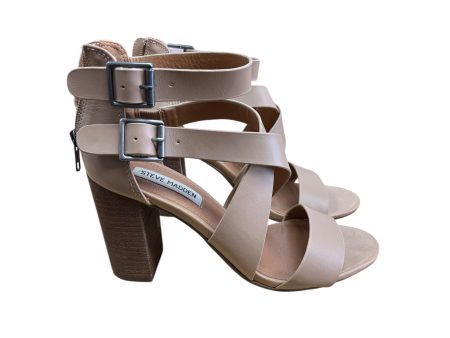 Shoes Heels Block By Steve Madden In Taupe, Size:8.5 For Sale