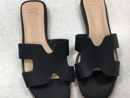 Sandals Flats By A New Day In Black, Size: 7.5 For Cheap