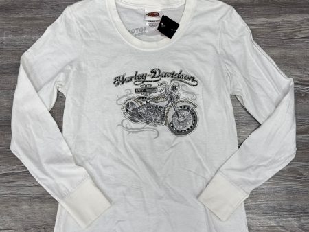 Top Long Sleeve By Harley Davidson In White, Size: M Sale