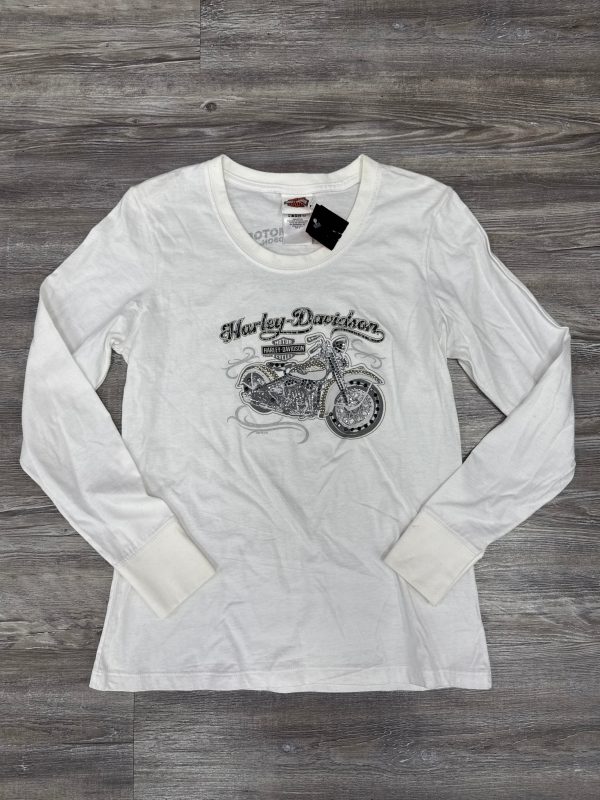 Top Long Sleeve By Harley Davidson In White, Size: M Sale