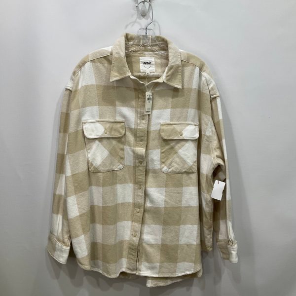 Jacket Shirt By Aerie In Tan, Size: L For Cheap