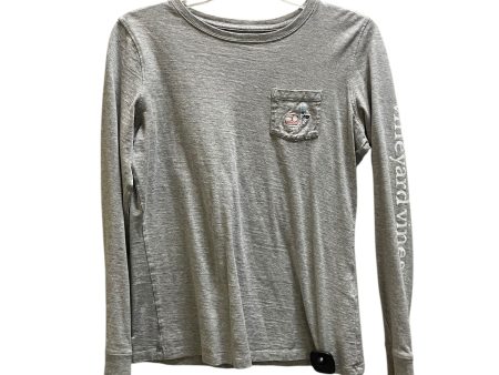 Top Long Sleeve By Vineyard Vines In Grey, Size: Xs Hot on Sale