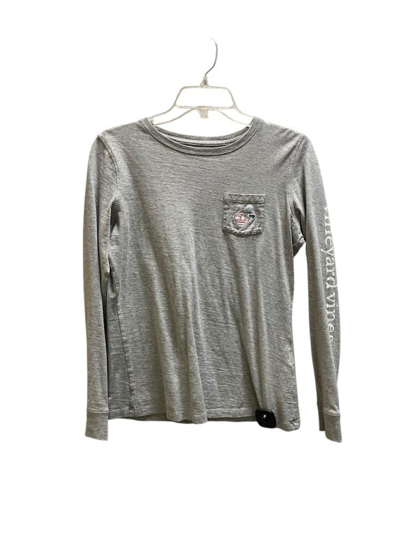 Top Long Sleeve By Vineyard Vines In Grey, Size: Xs Hot on Sale