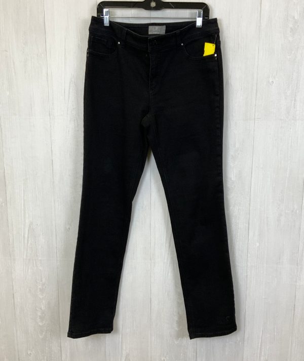 Jeans Straight By Chicos In Black Denim, Size: 8 Fashion