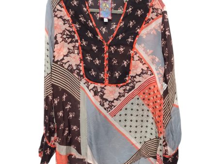 Blouse Ls By Johnny Was In Orange & Purple, Size:S Supply