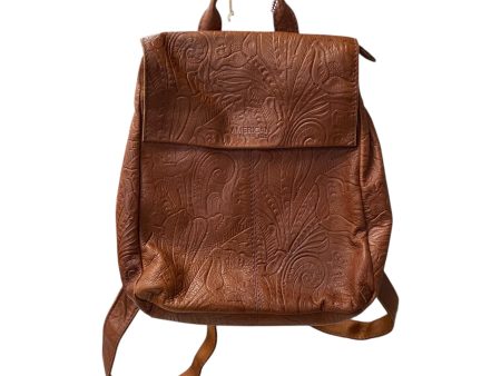 Backpack Leather By American Leather In Brown, Size:Medium Online Sale