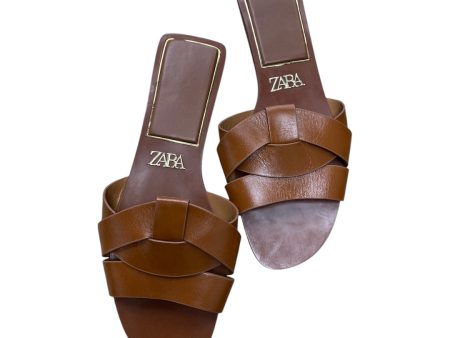 Sandals Flats By Zara In Brown, Size: 8.5 Discount