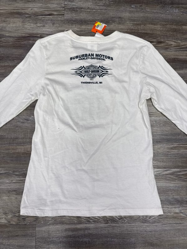 Top Long Sleeve By Harley Davidson In White, Size: M Sale