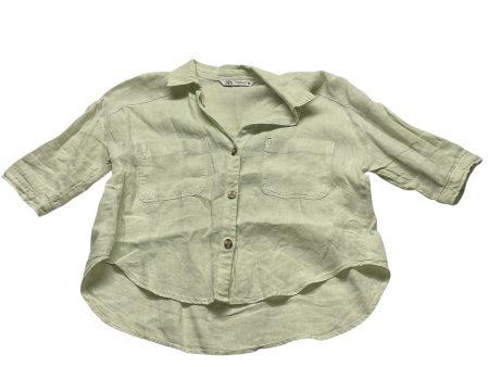 Top Short Sleeve By Zara In Green, Size: S Fashion