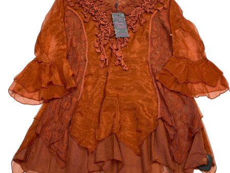 Tunic 3 4 Sleeve By Pretty Angel In Orange, Size: M Online now