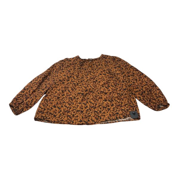 Top Long Sleeve By A New Day In Black & Brown, Size: S Online Hot Sale