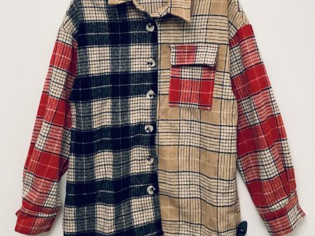 Jacket Shirt By First Love In Plaid Pattern, Size: S Discount