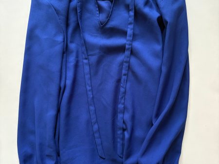 Blouse Long Sleeve By Ann Taylor In Blue, Size: M Hot on Sale