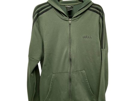 Athletic Jacket By Adidas In Green, Size: L For Sale