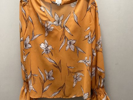 Blouse Long Sleeve By A New Day In Orange, Size: M Online