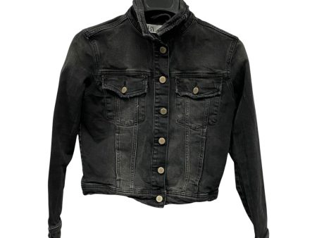 Jacket Denim By Zara In Black, Size:M Cheap