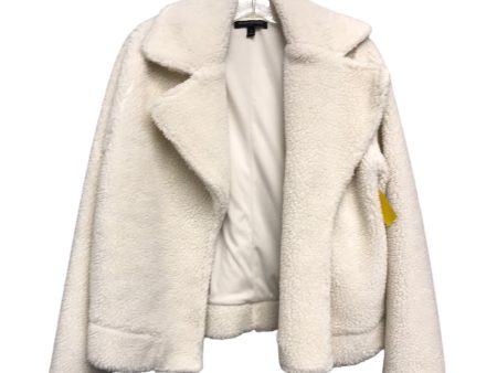 Jacket Faux Fur & Sherpa By Banana Republic In White, Size:S For Discount