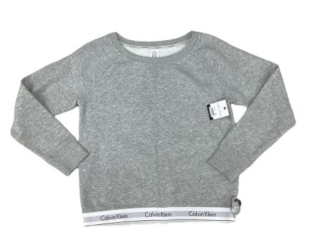 Athletic Sweatshirt Crewneck By Calvin Klein In Grey, Size: M Supply