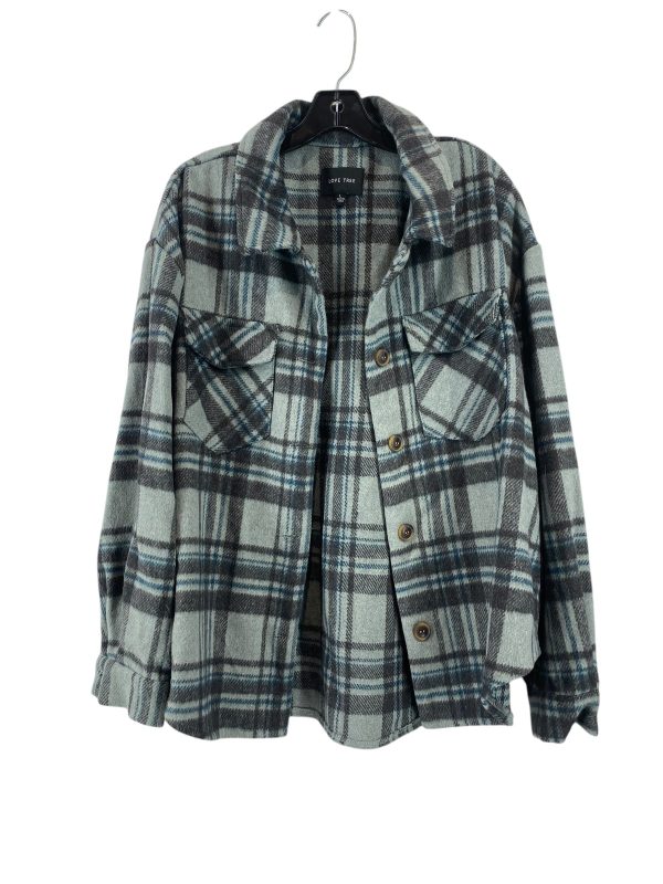 Jacket Shirt By Love Tree In Blue, Size: L Online now