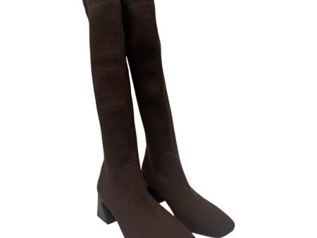 BOOTS KNEE HEELS by   CMC In BROWN, Size: 9.5 Online now