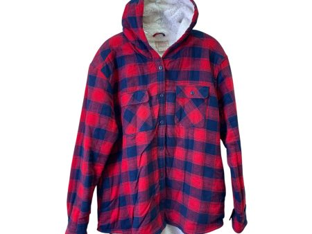 Jacket Shirt By Boston Traders In Red, Size:1X Supply