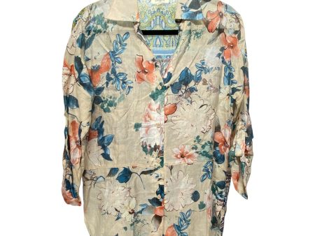 Top 3 4 Sleeve By Umgee In Floral Print, Size: S Cheap