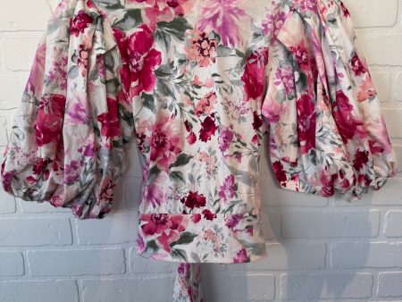 Top 3 4 Sleeve By Express In Pink & White, Size: M Sale