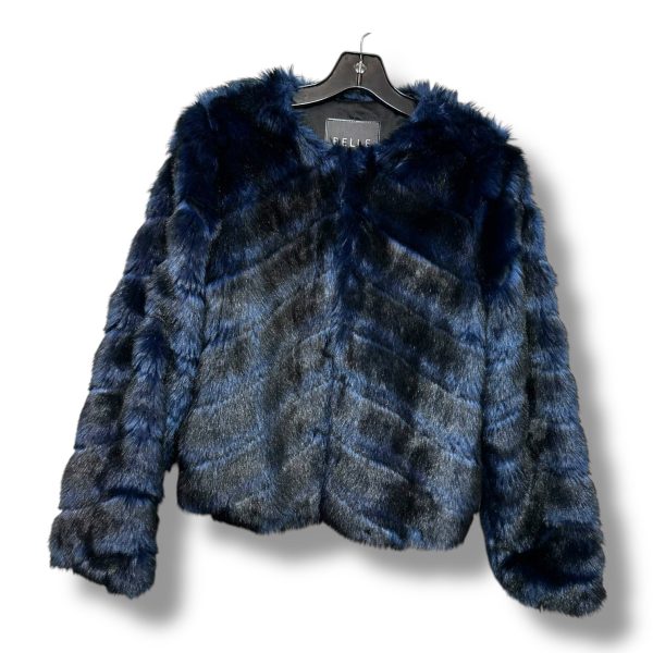 Jacket Faux Fur & Sherpa By Clothes Mentor In Blue, Size: S For Sale