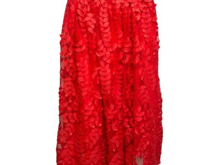 Leaf Embroidered Skirt Maxi By Sunday In Brooklyn In Red, Size: L Online now