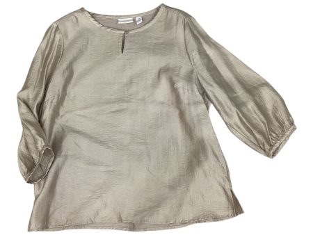 Blouse 3 4 Sleeve By Chicos In Gold, Size: 2 For Cheap