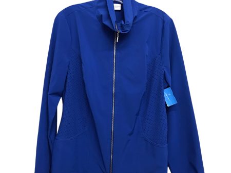 Athletic Jacket By Chicos In Blue, Size:M Online Hot Sale