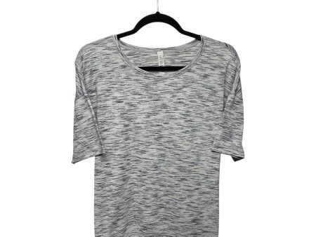 Athletic Top Short Sleeve By Lululemon In Black & Cream, Size: 6 Sale